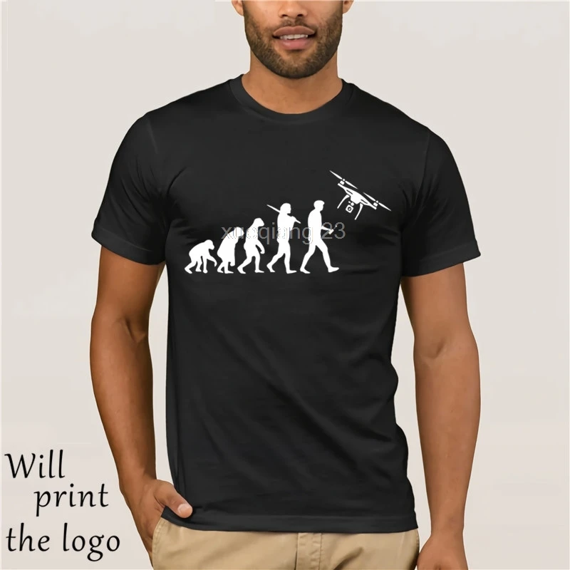 2019 Fashion Screen Printing T Shirts evolution Of Drone Quadcopter Pilot Flight Quad Man Funny Tee | Мужская одежда