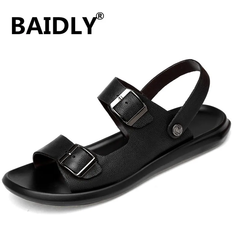 Сандалии гладиаторы мужские из натуральной кожи перфорированные с дырками