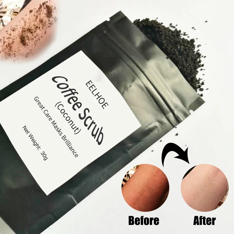 

30g Coffee Scrub Coconut Scent Body Scrub Cream Dead Sea Salt For Exfoliating Whitening Moisturizing Anti Cellulite TSLM2