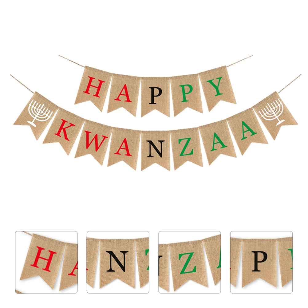 

1 шт., декоративный баннер из льна для Кванзаа (разные цвета)