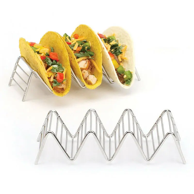 Taco держатель из нержавеющей стали подставка Мексиканская полка для еды 1 4 слота