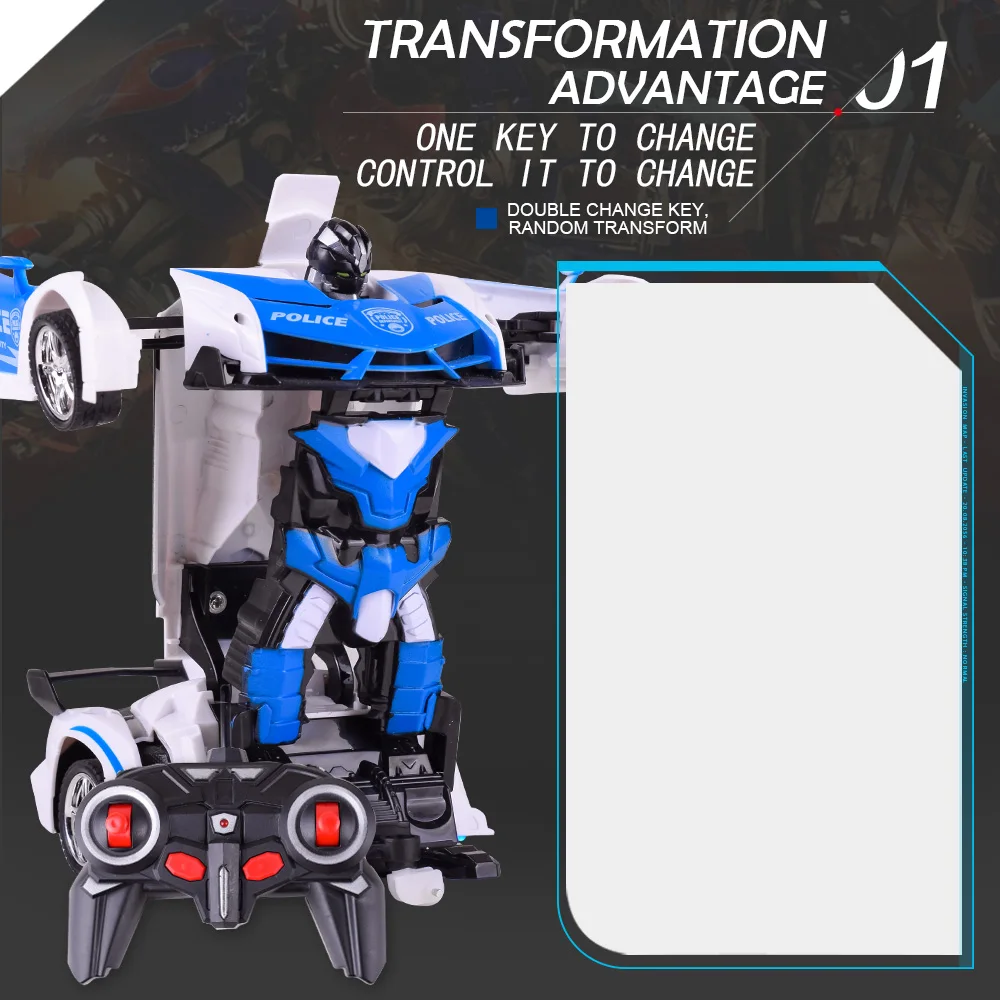 Remote Control Deformation Vehicle RC Model Racing Car One Key to Change Transformer Lamborghini Bugatti Toys for Children Boys