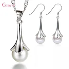 Серьги-подвески женские из серебра 925 пробы, с жемчугом