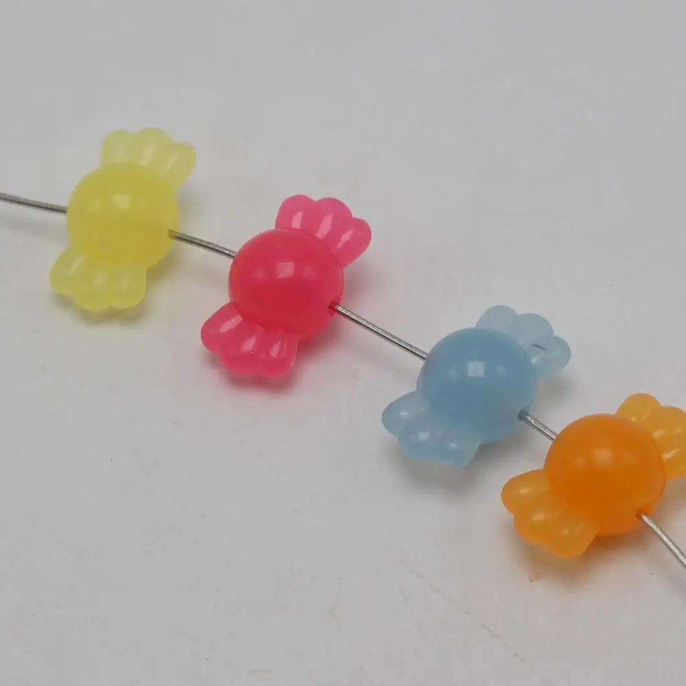 

100 Mixed Jelly Color Acrylic Sweet Candy Charm Beads 17X9mm Kids Crafts