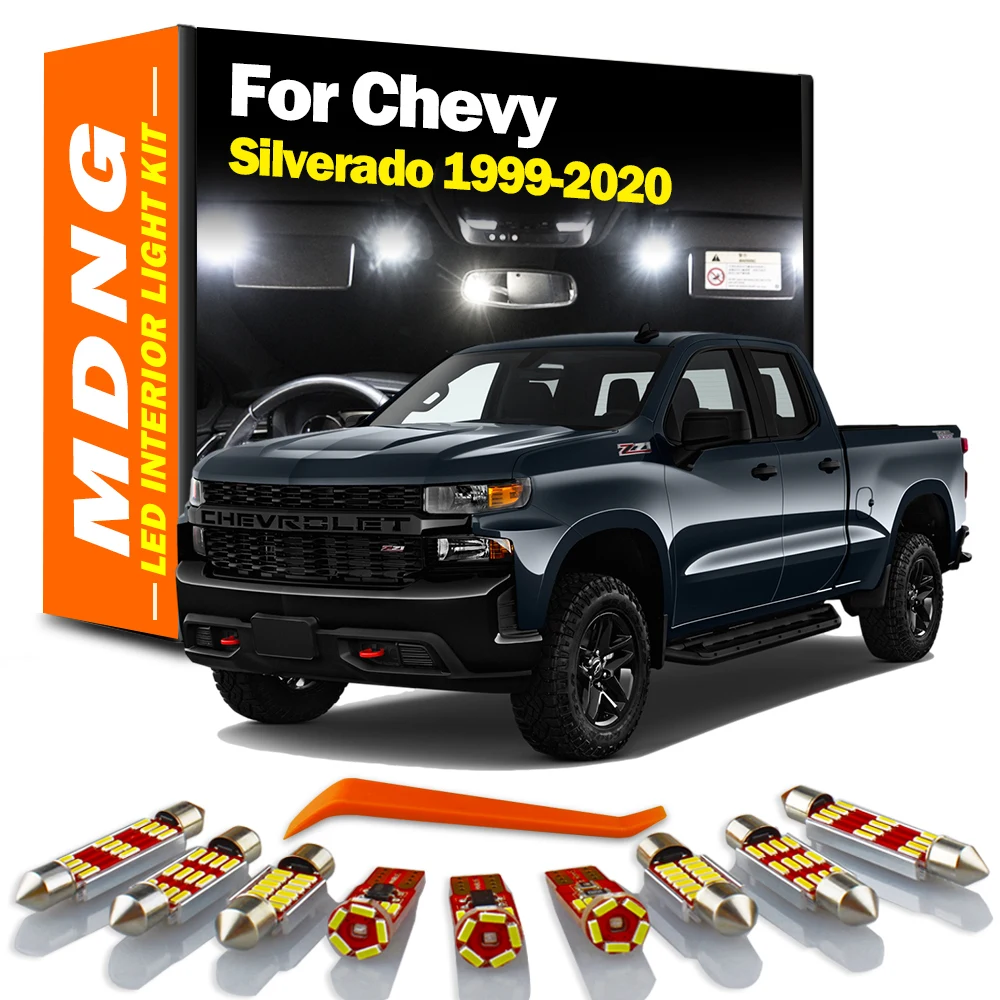 

MDNG Canbus LED Interior Light Kit For Chevrolet Chevy Silverado 1999-2017 2018 2019 2020 Dome Map Trunk Lamp Car Accessories