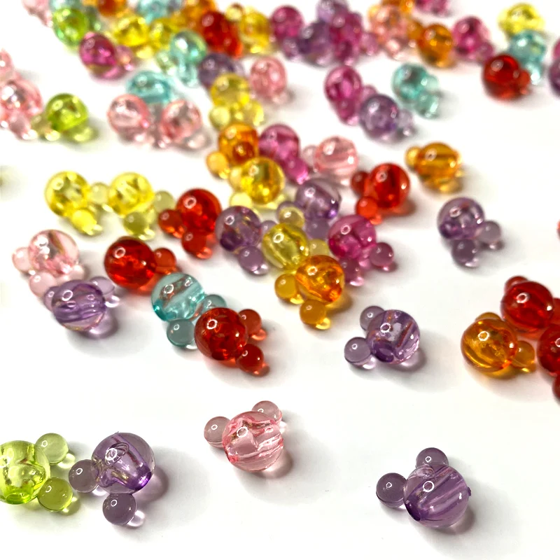 50 шт прозрачный Цвет очаровательные комбинезоны с рисунком Микки Маус Акриловые