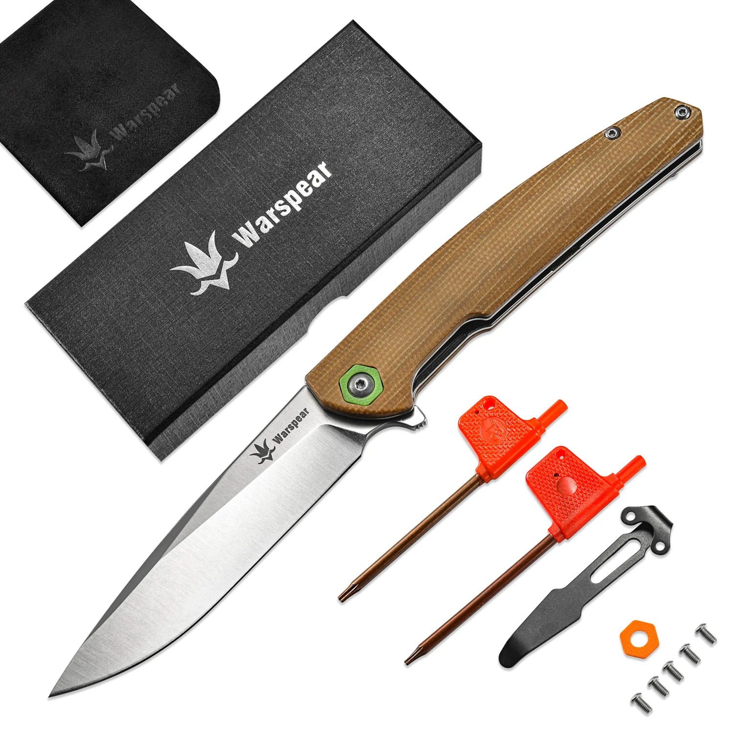

Warspear WP500T Pocket Folding Knife 14C28N Blade Ceramic Ball Bearings Survival Camping Hunting EDC Knife with Tools