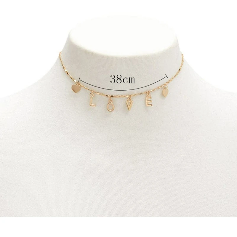 

Vintage Multi-Layered Love Heart Pendant Choker Necklace Set Boho Golden Stars Long Chain Necklaces Women Christmas Gift