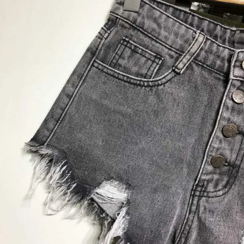 

Summer Women Shorts Tassel Loose All Match High Waist Plus Size Casual All-match Ripped Shorts Dating