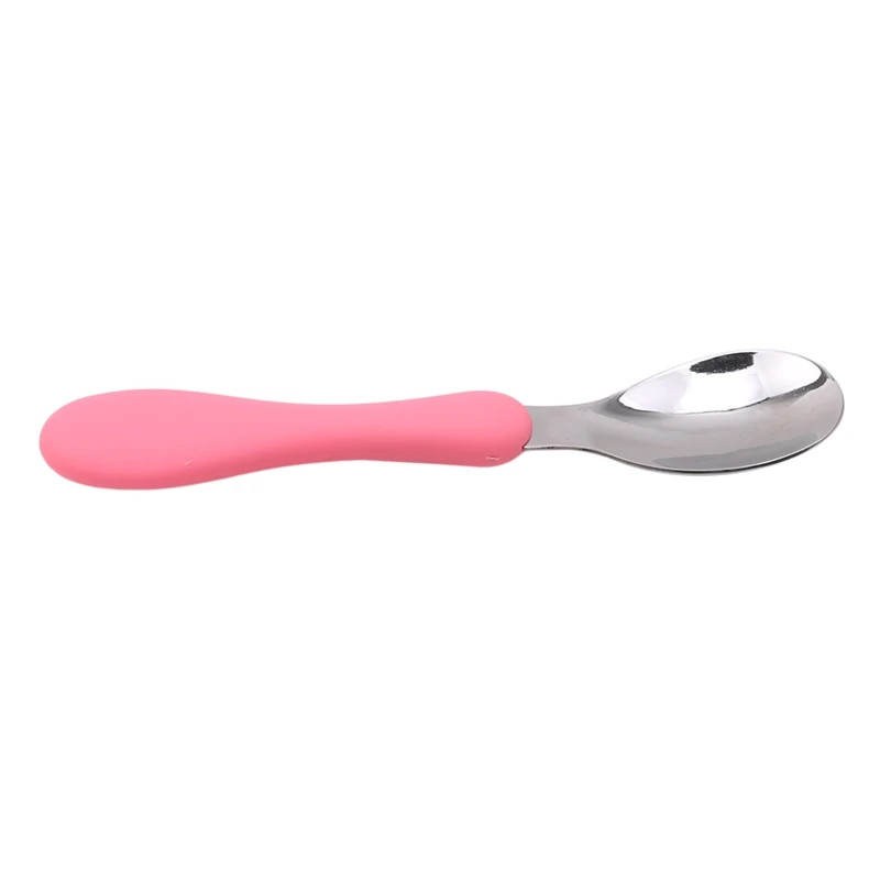 2 шт./компл. разноцветные безопасные PP детские ложки + вилка противоскользящая