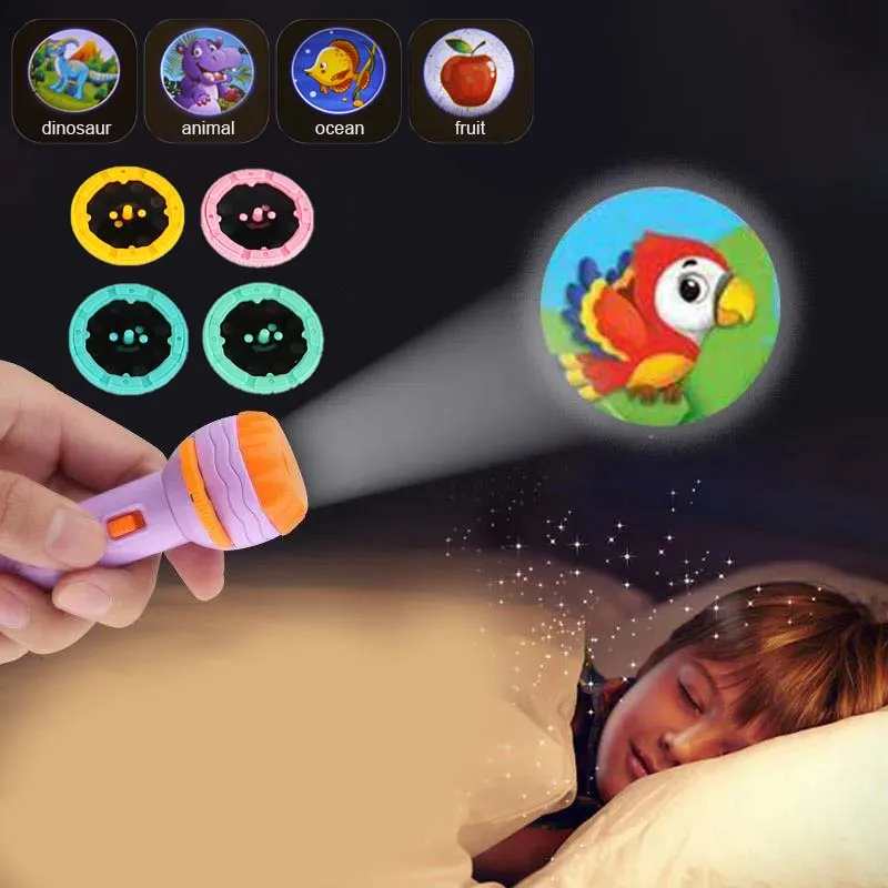

Baby Sleeping Story Book Flashlight Projector Torch Lamp Toy Early Education Toy for Kid Holiday Birthday Xmas Gift Light Up Toy