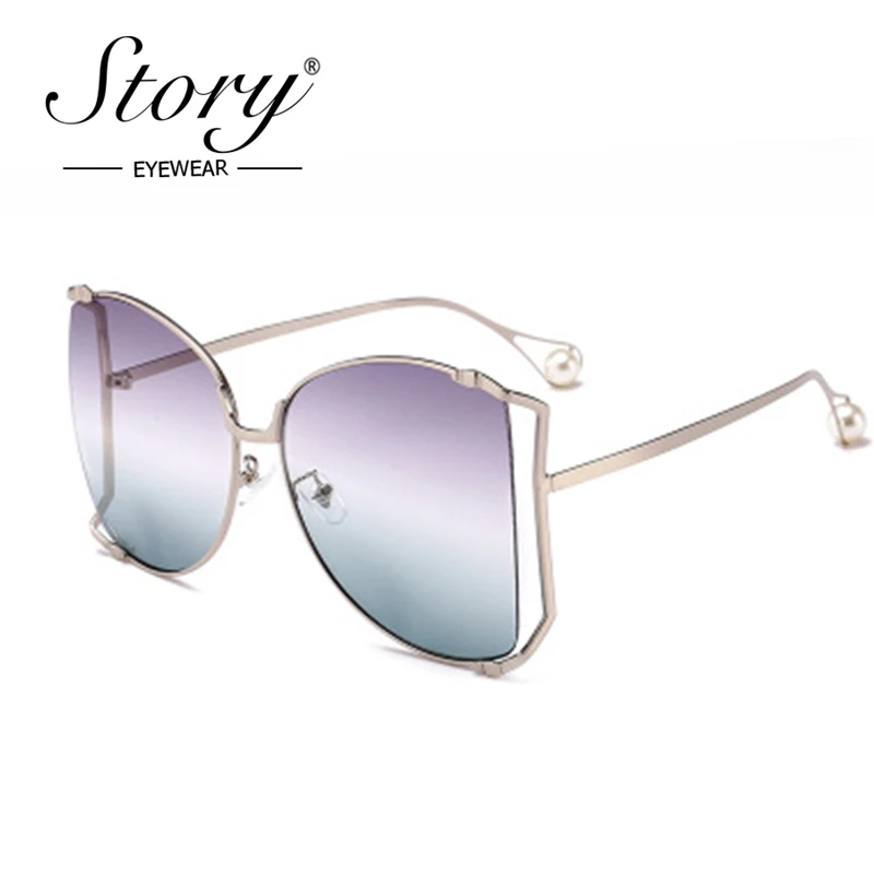 Женские солнцезащитные очки с перламутровыми дужками в полуоправе | Аксессуары