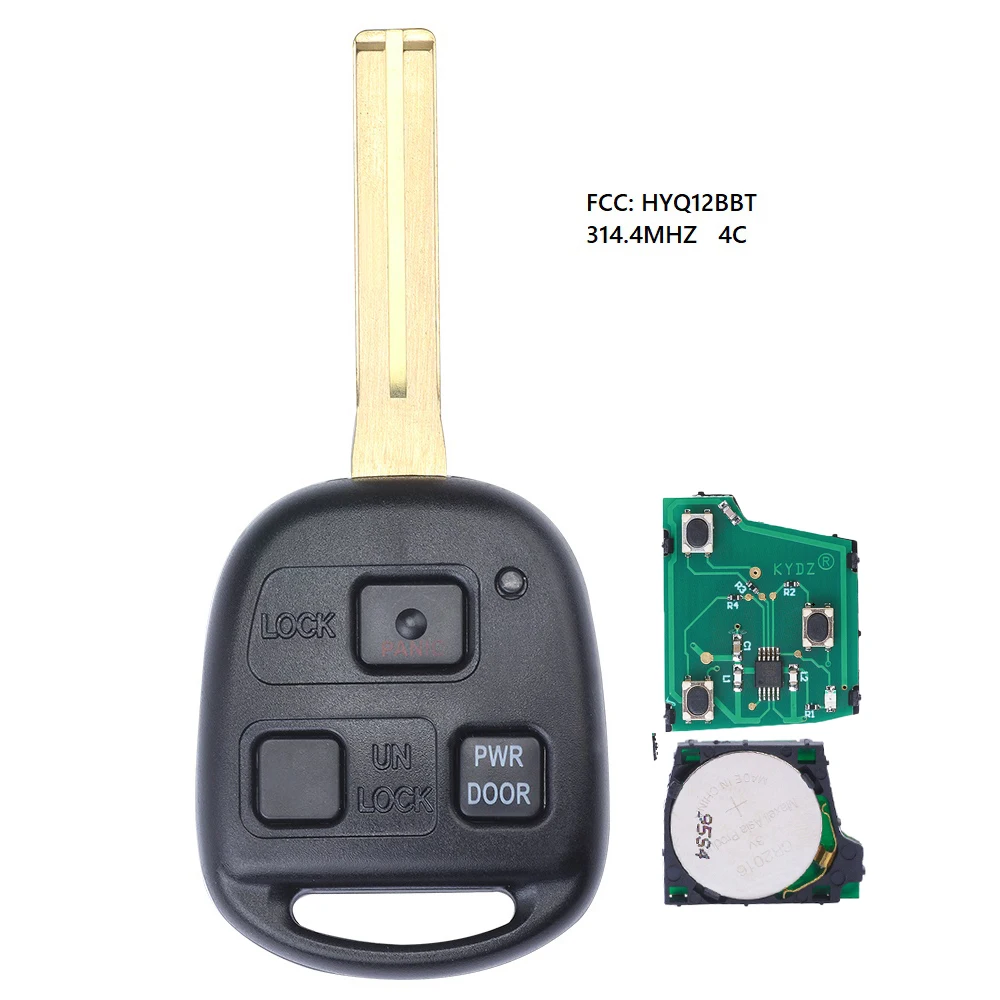 KEYECU Replacement Remote Key With 3 Buttons 4D68 Chip 314.4MHz / Control Board FOB for Lexus RX330 RX350 RX400h RX450h HYQ12BBT |