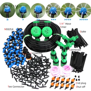 Система полива сада MUCIAKIE 60-5M, механический таймер, контроллер капельного орошения, синие регулируемые капельницы с полными разъемами