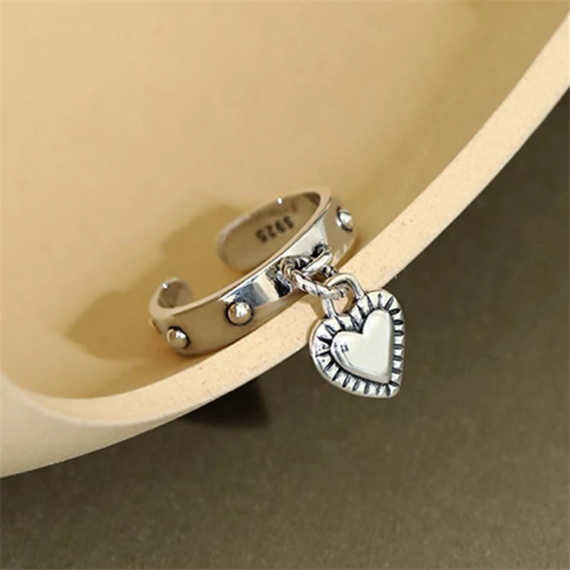 Корейские модные женские стильные кольца в форме сердца стиле панк-рок