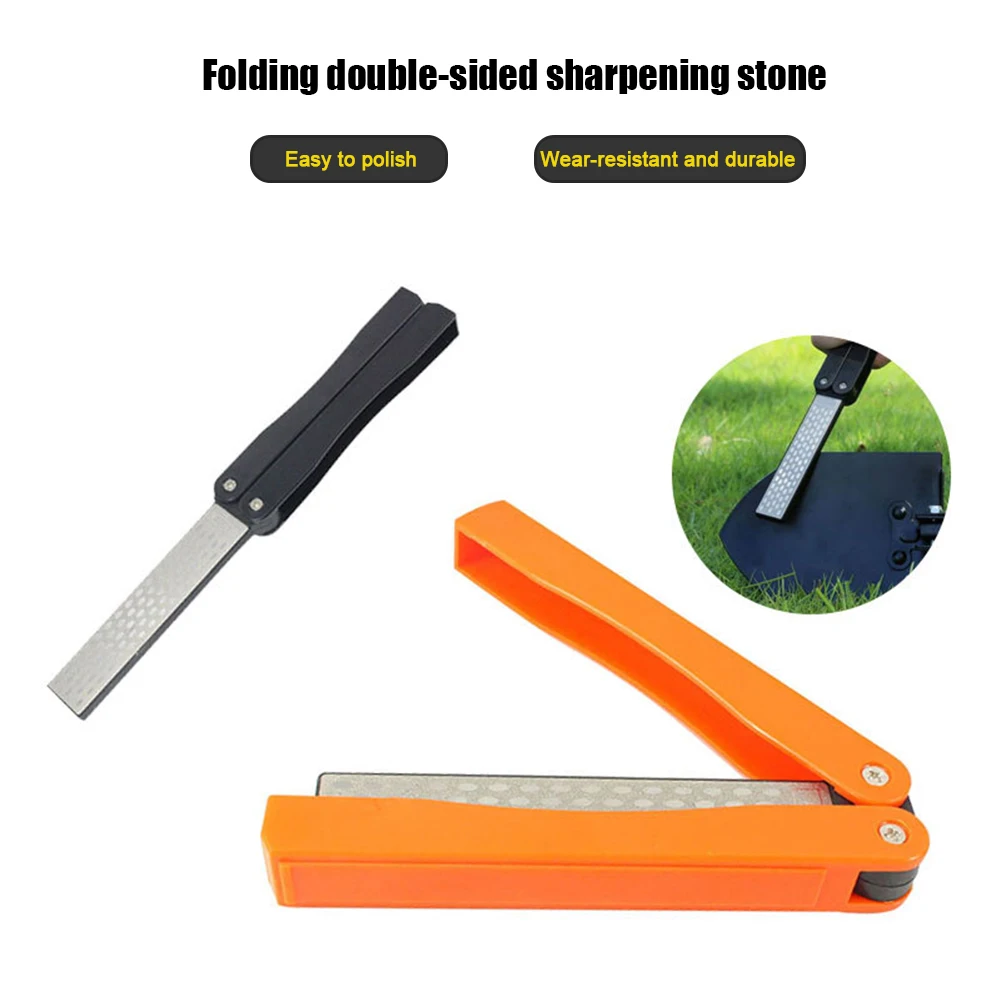 

Double Side Grindstone Sharpener Folding Portable Pocket Knife Grinding Stone Garden Cutter Trimmer Polish Hand Tool
