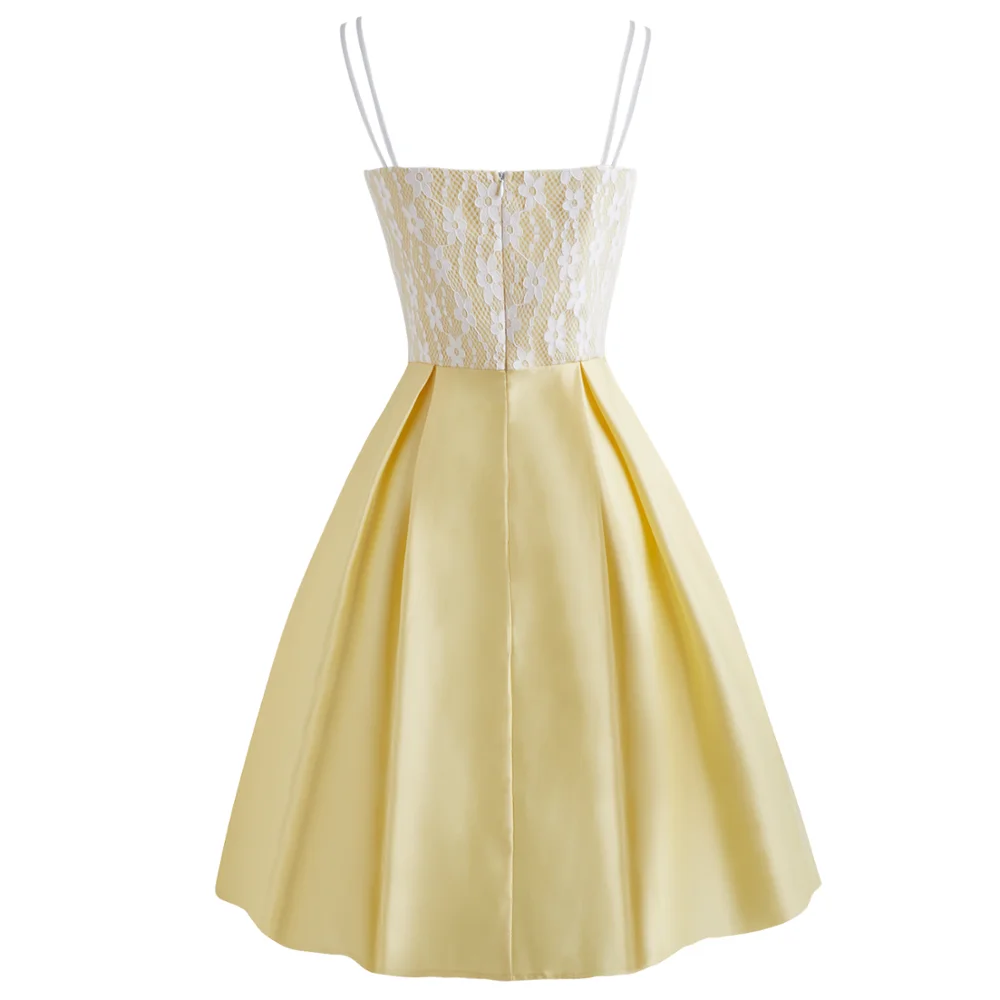 Женское атласное платье на бретельках с цветочным кружевом вечерние платья для