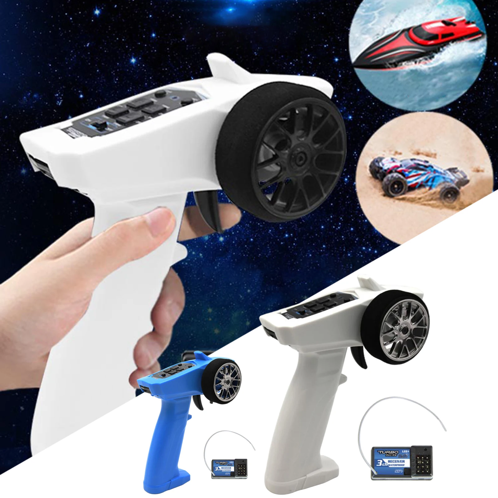 

2.4Ghz Radio Transmitter w/ Receiver Long Range for RC Car Crawler Accs