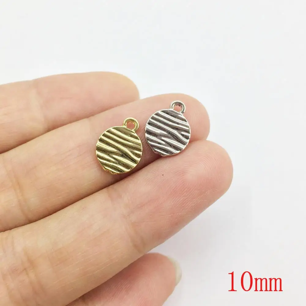 Eruifa 20 шт. 10 мм волнистые позолоченные/серебряные подвески из цинкового сплава