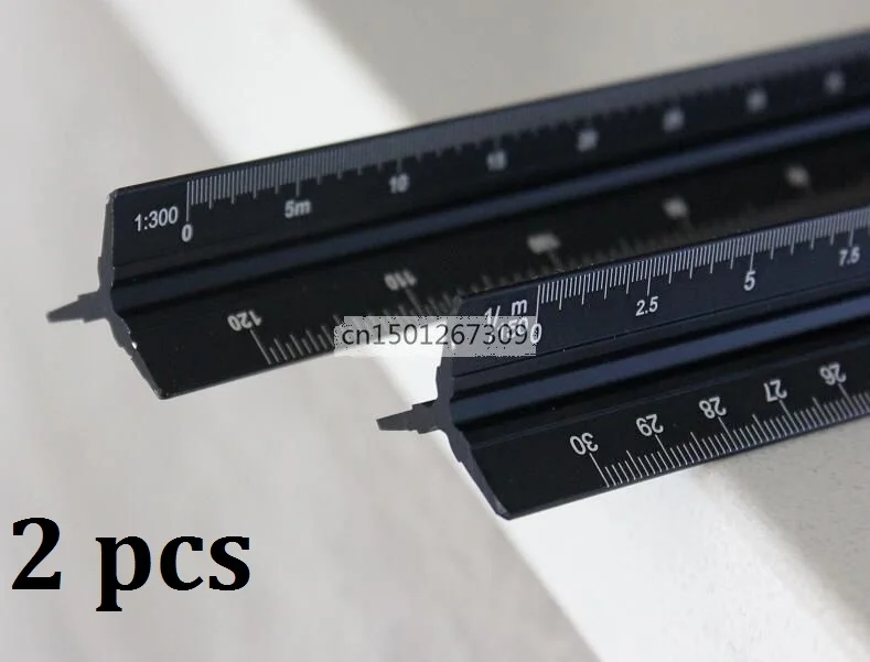30cm/12" Solid Plastic Metric Triangular Scale Ruler Architect Engineers Tools 