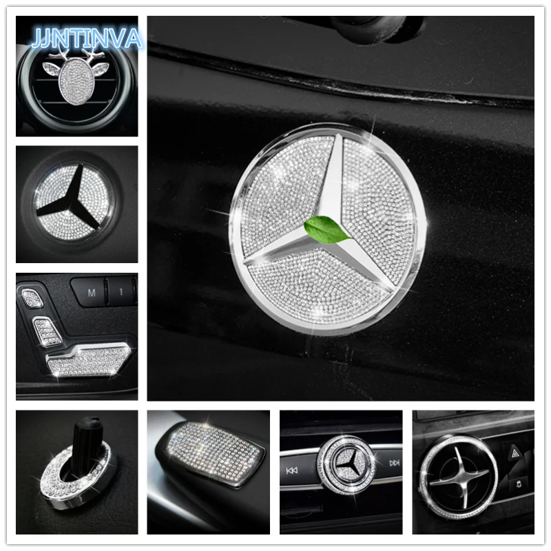 

Suitable for Mercedes-Benz GLK260 GLK200 GLK300 Air Conditioning Multimedia Knob Cover Interior Decoration Diamond Stickers
