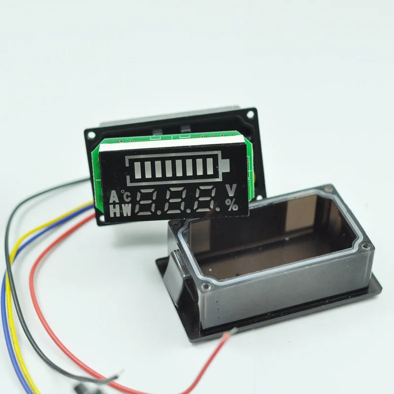 Waterproof Electric Vehicle Battery Voltage Meter Head LED Panel Power Thermometer | Инструменты