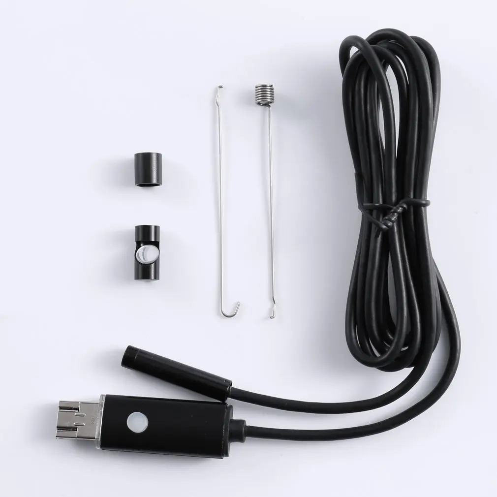 

2 IN 1 5.5/7.0/8.0mm 2/5/10M 2Million Android PC 6LED HD Endoscope Borescope Inspection USB Waterproof IP67 Wire Camera Black