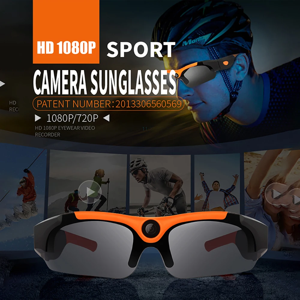 120 градусов Мини WIFI Sunglass камера 1080P FHD спортивная видеокамера с дистанционным