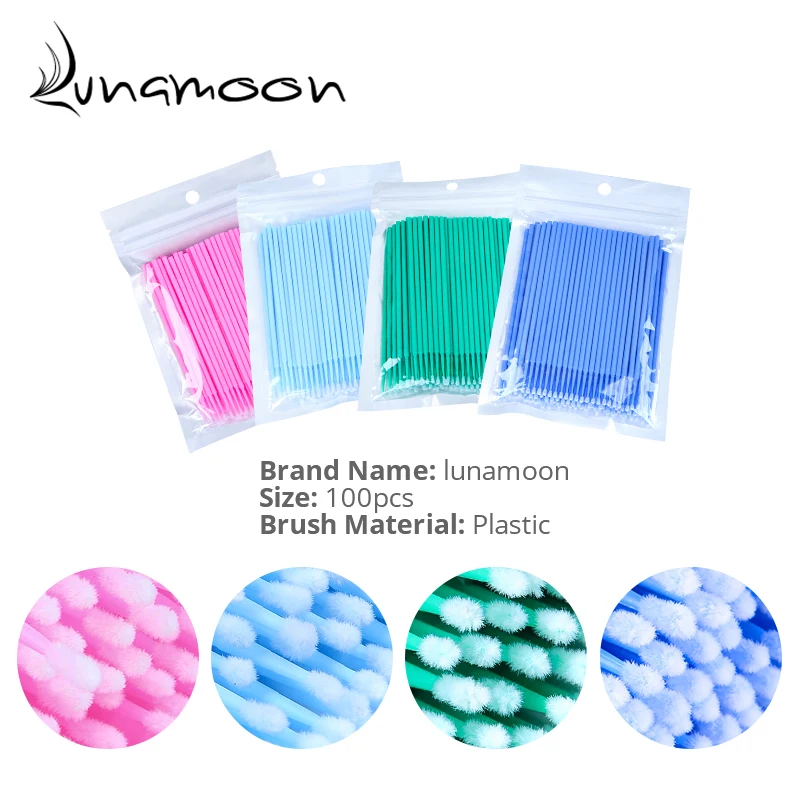 100 шт. Одноразовые Макияж ресницы Индивидуальные снятия ватный тампон микро