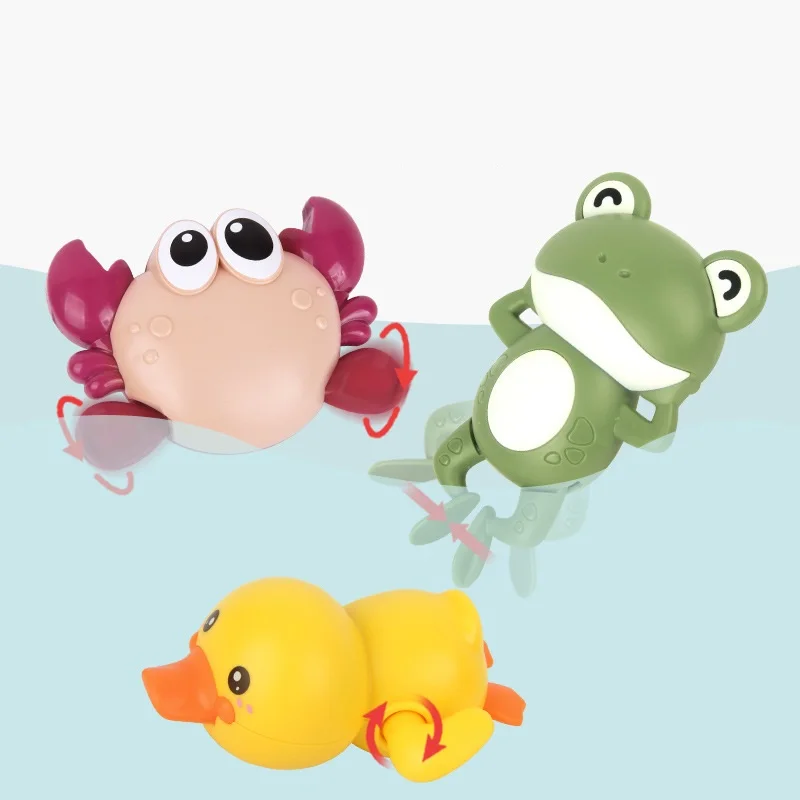 

Baby Bath Toys1 2 3 Years for Kids Swimming Pool Play Water Game Wind-up Clockwork Duck Crab Frog for Children Beach Toys Gifts