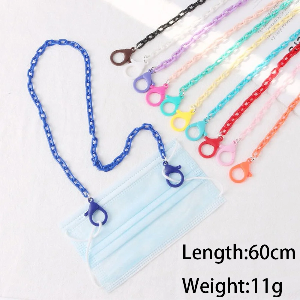 

New Fashion Student Colorful Acrylic Mask Holder Lanyard Outdoor Convenient Gothic Anti-skid Mask Chain Neck Sling for Children