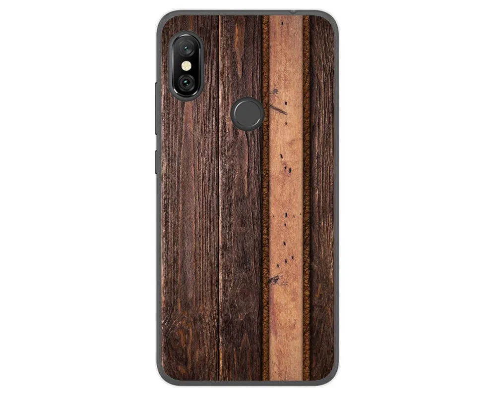Tpu Gel case for Xiaomi Redmi Note 6 Pro Design Wood 05 drawings | Мобильные телефоны и аксессуары