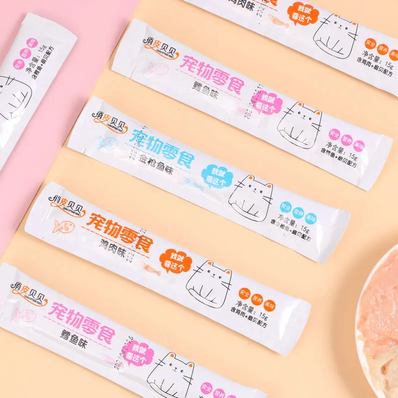 Влажный корм для кошек курица треска тунец 15 г/полоска | Дом и сад