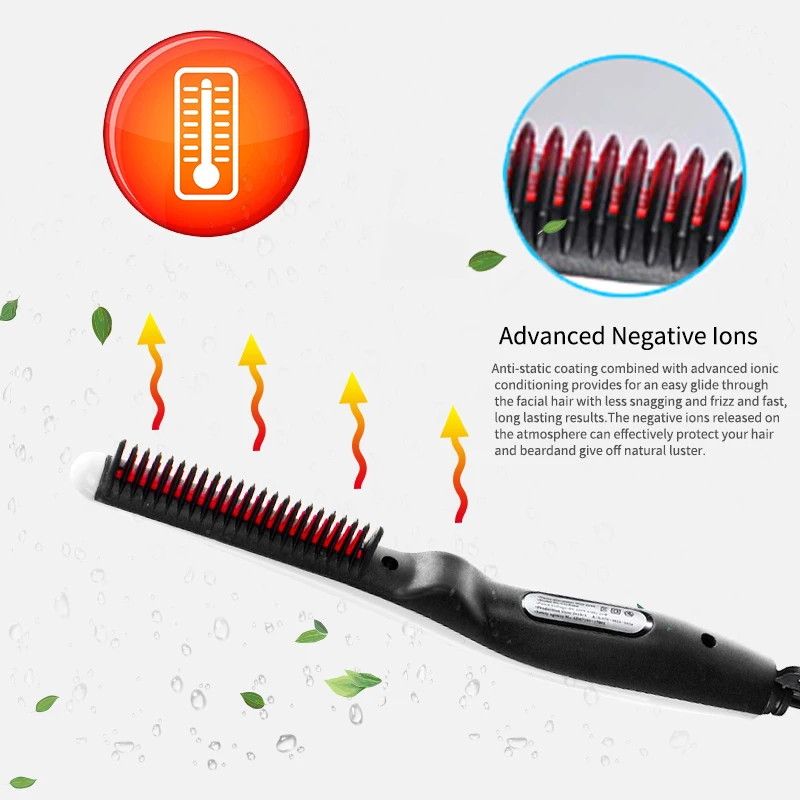 Multifunctional Hair Comb Brush Quick Beard Straightener Curling Curler Show Cap Men Beauty Styling Tool Free Shipping 1 | Красота и