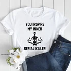 Женская футболка со скелетом, забавная летняя футболка с рисунком Ты Вдохновляй мой внутренний мир