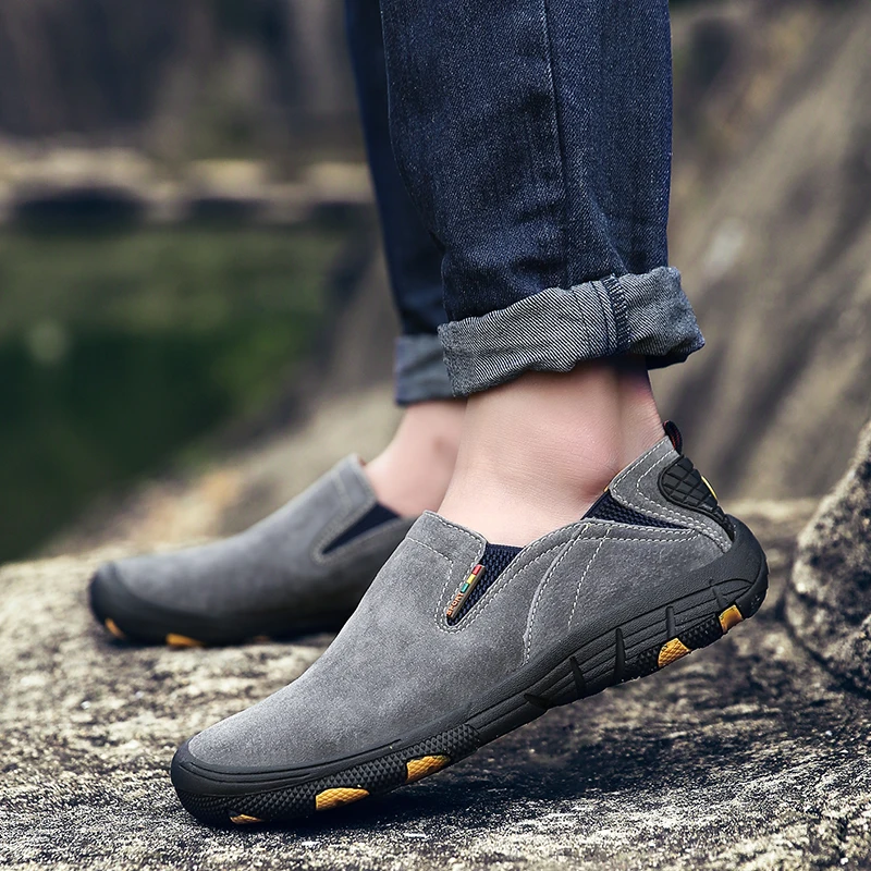

New Spring Men Loafers Fashion Casual Shoes Male Slip On Flats Genuine Leather Comfty Driving Walking Soft Footwear