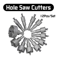 12pcsset metel hole saw tooth kit drill bit set stainless steel alloy wood cutter 15mm 50mm universal cutter tool accessories