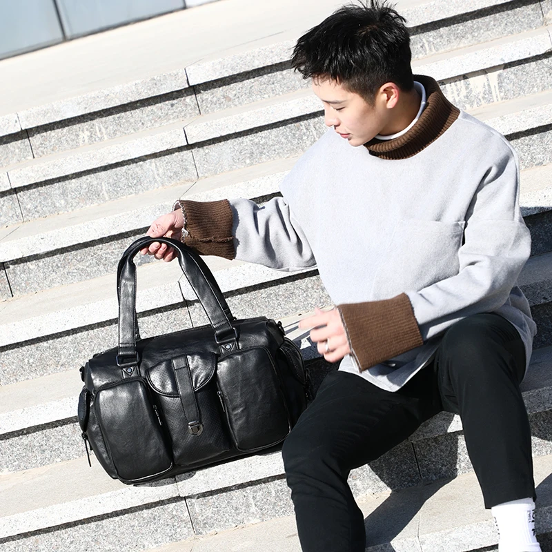 

YILIAN Men's Business Handbag Large Capacity Business Travel Bag Single shoulder Tide Men's Casual Briefcase