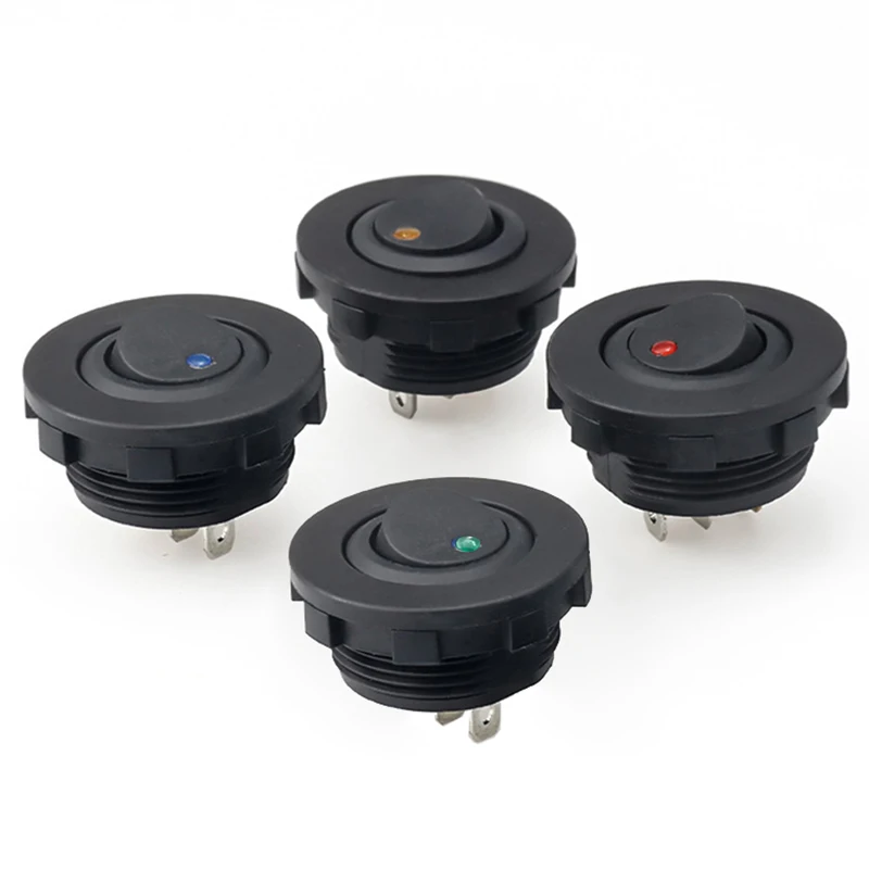 Круглый тумблер ВКЛ./ВЫКЛ. светодиодный переключатель 3 контакта 12 В 20 А кнопочный