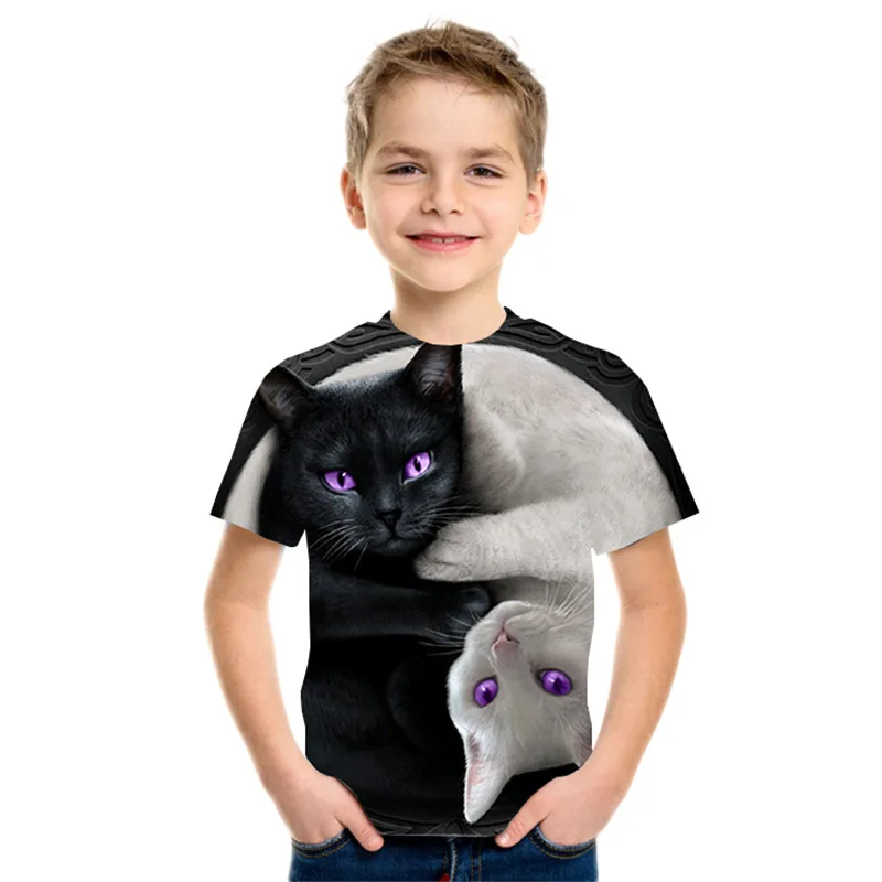 

In 2021, children's T-shirts with 3D printed cartoon designs for boys and girls are on sale with round necks and short sleeves