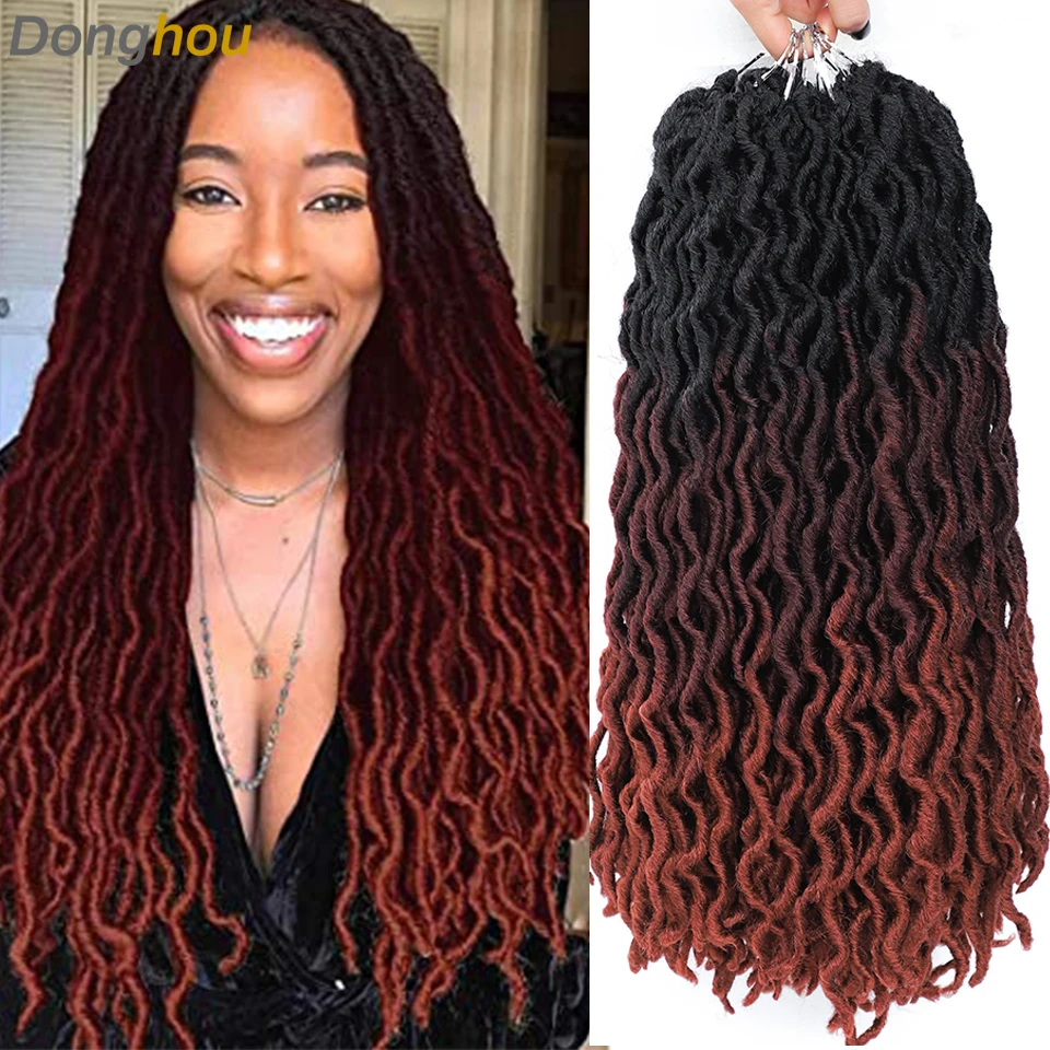 

Ombre Braiding Hair Faux Locs Crochet Hair Braids Dreadlocks Hair Extensions #4 T1B 30 27 99j 350 Bug 613 Blonde Mix 3Tone Color