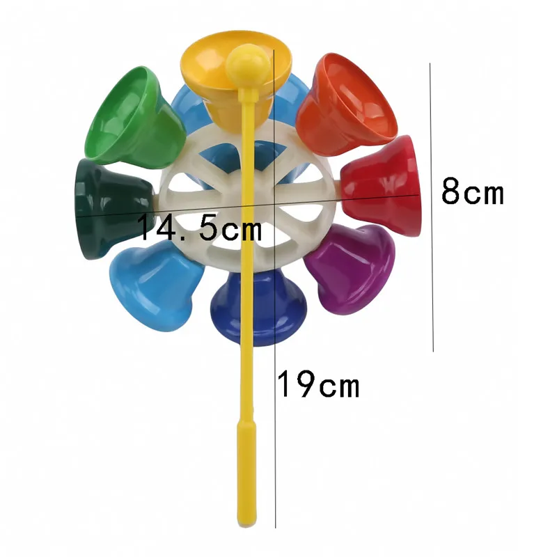 

Colorful 8 Note Percussion Bell Hand Bell Musical Toy Children Baby Early Education Musical Instrument for Kids