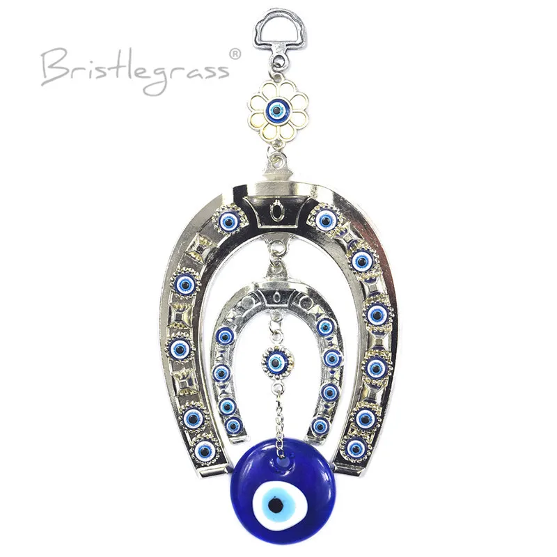 BRISTLEGRASS Турецкая голубой с клипсами Дурной глаз Подкова слон настенный подвеска