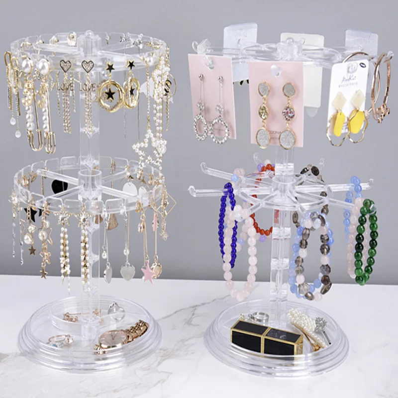Креативная вращающаяся вешалка для хранения сережек подставка браслет серьги