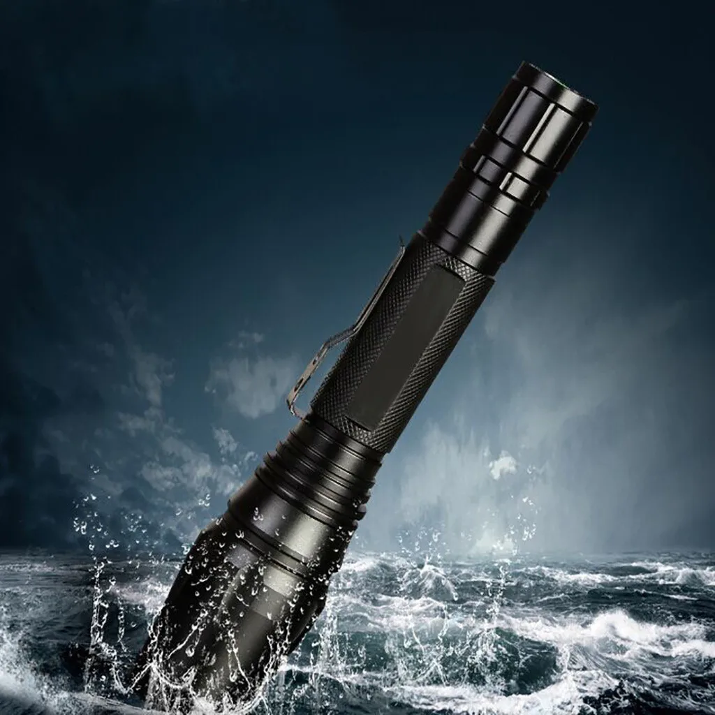 Яркий водонепроницаемый светодиодный фонарик T6 с масштабированием 18650