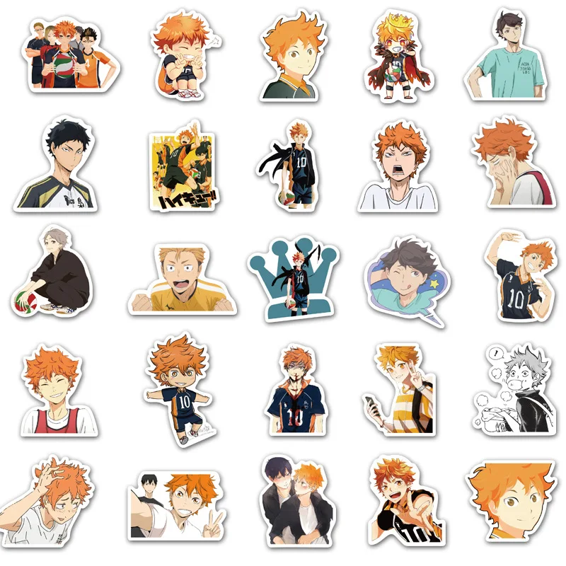 10/30/50 Uds de Anime de dibujos animados de voleibol adolescente pegatina para maleta impermeable port&aacute;til grafiti skate decoraci&oacute;n juguete al por mayor-3