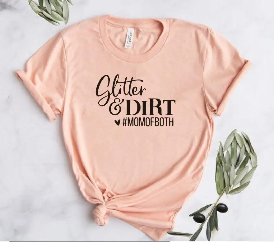 peach t black words Блестящая и грязная футболка для мамы и мамы Momlife, Женская Повседневная футболка Tumblr с коротким рукавом, женская футболка, большие размеры, Прямая - Цвет: peach t black words