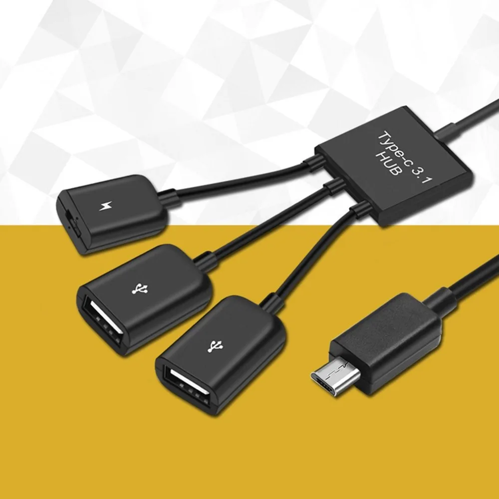 Кабель для передачи данных зарядный кабель type-C/Micro 3 в 1 USB C OTG Хост кабель концентратор Шнур адаптер разъем сплиттер