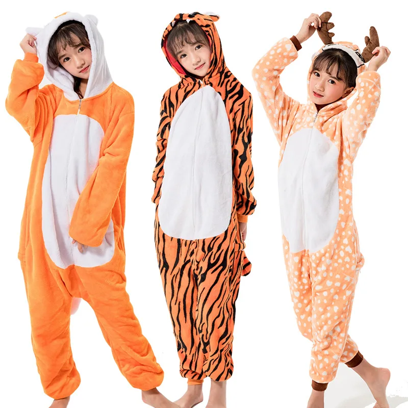 Кигуруми стежка пижамы единорог ребенок мальчик девочка Onesies мультфильм
