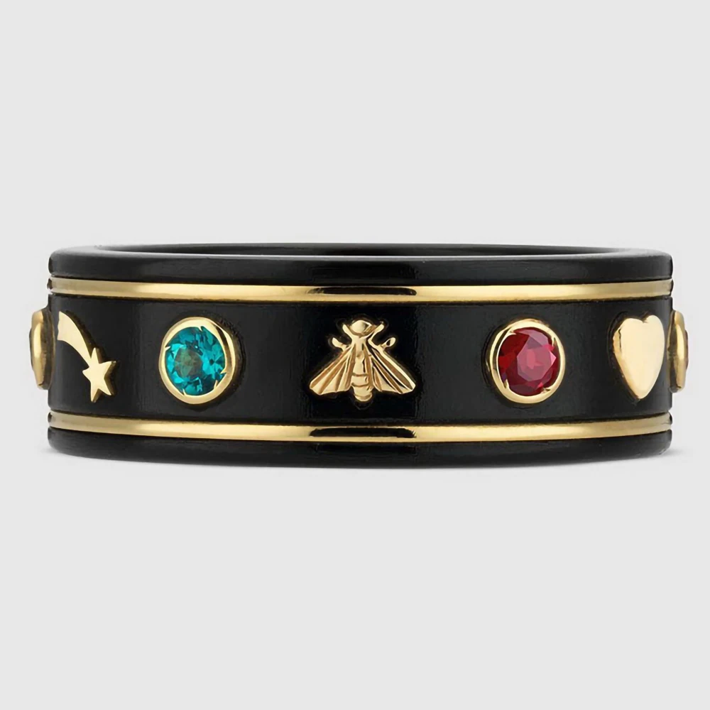 

New Luxury Retro Ring Jewelry High Quality Multi-Pattern Color Charming Initial Name Ceramic Ring Ladies Gift Girl Accessories